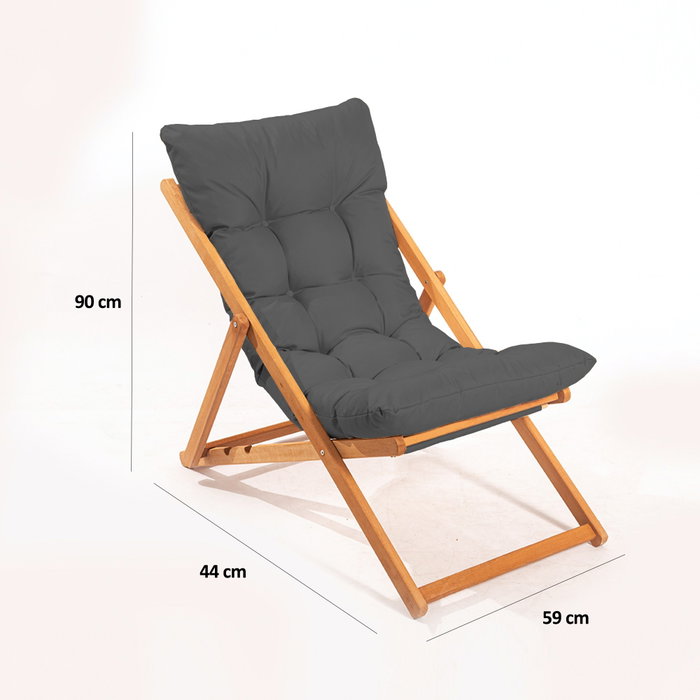 Hanah Home Silla de Jardín My006 Gris y Natural